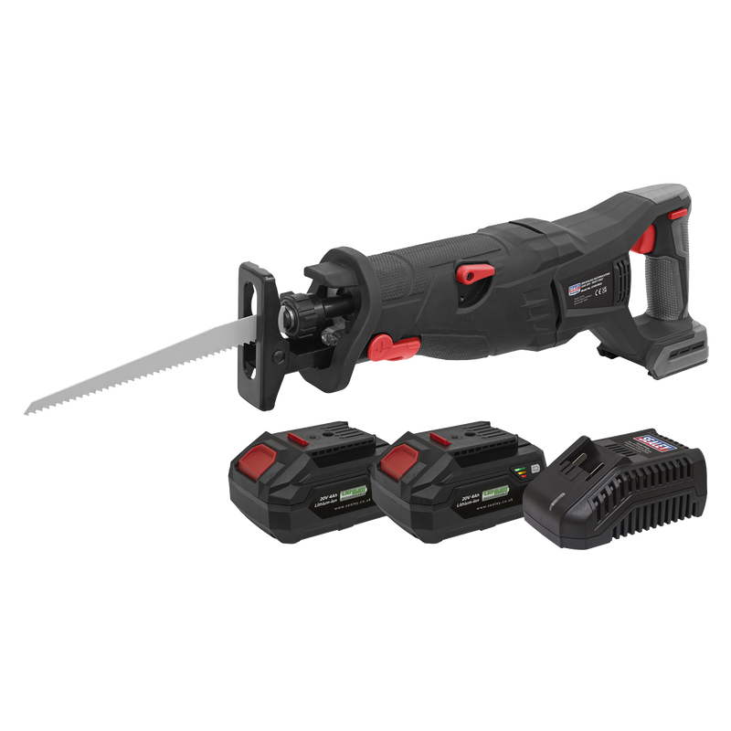 Sealey CP20VRSXKIT 20V 4Ah SV20 Series Brushless Reciprocating Saw 20V Kit - 2 Batteries