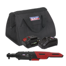 Sealey CP20VRWKIT1 20V SV20 Series 4Ah 3/8"Sq Drive Cordless Ratchet Wrench Kit - 60Nm