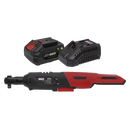 Sealey CP20VRWKIT1 20V SV20 Series 4Ah 3/8"Sq Drive Cordless Ratchet Wrench Kit - 60Nm