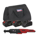 Sealey CP20VRWKIT 20V SV20 Series 3/8"Sq Drive Cordless Ratchet Wrench Kit - 2 Batteries
