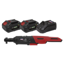 Sealey CP20VRWKIT 20V SV20 Series 3/8"Sq Drive Cordless Ratchet Wrench Kit - 2 Batteries