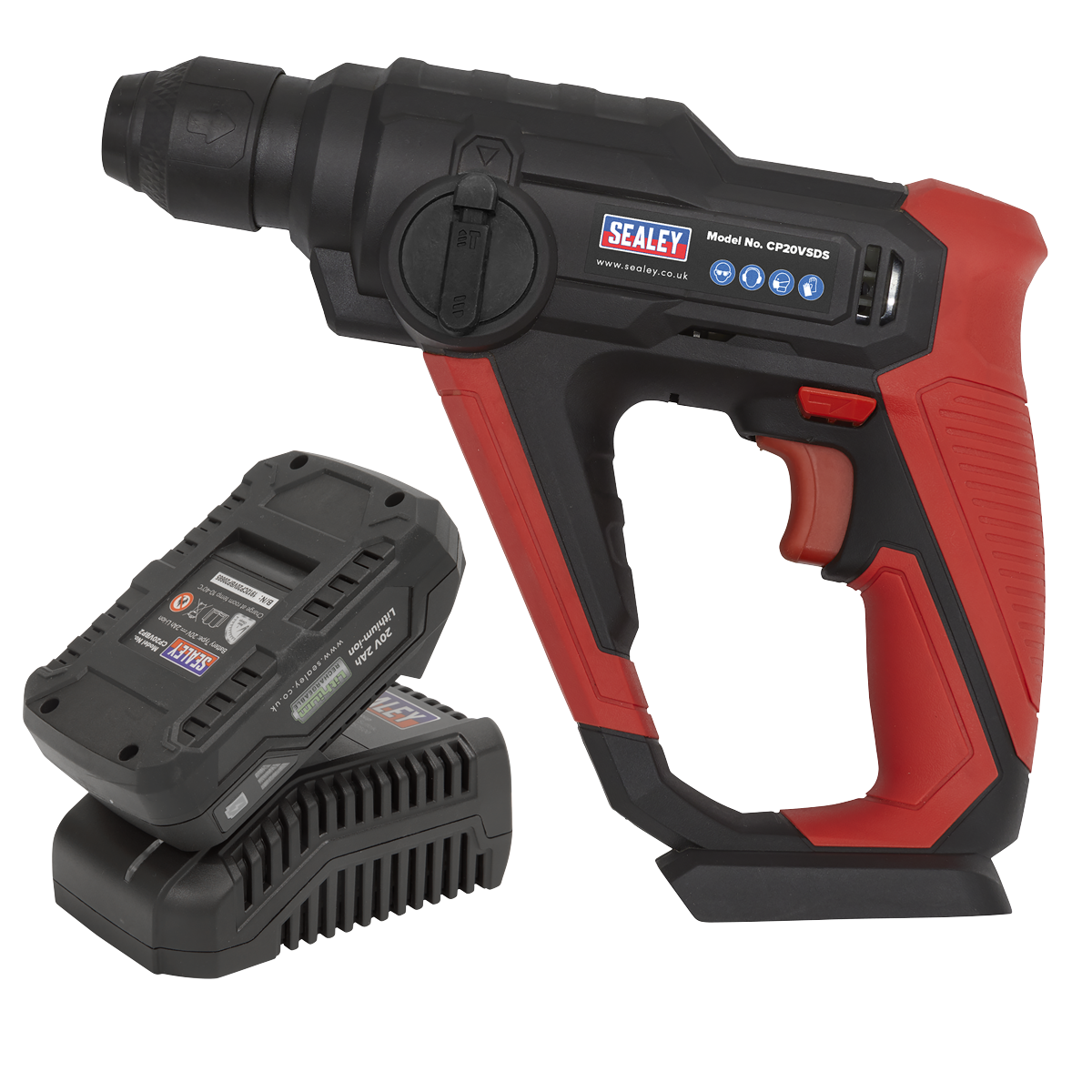 Sealey CP20VSDSKIT1 20V 2Ah SV20 Series SDS Plus Cordless Rotary Hammer Drill Kit