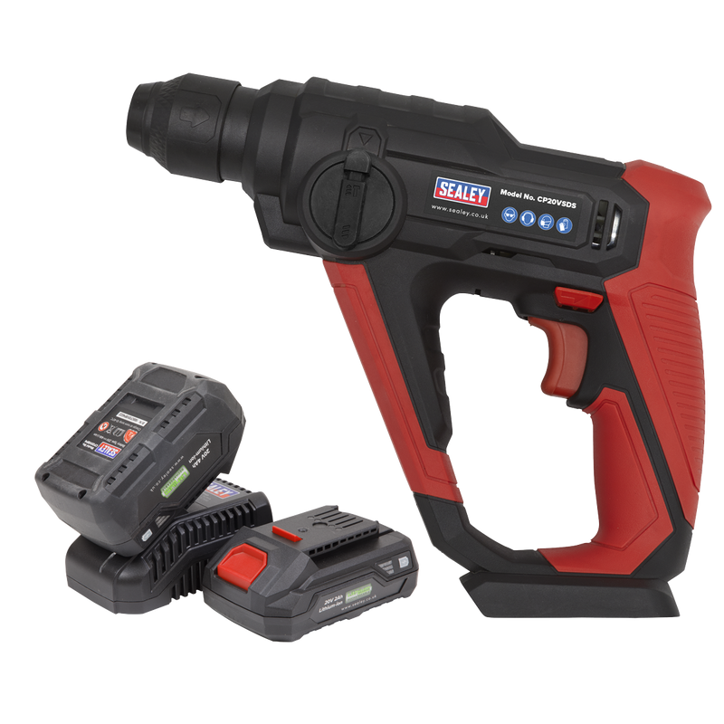 Sealey CP20VSDSKIT 20V SV20 Series SDS Plus Cordless Rotary Hammer Drill Kit - 2 Batteries
