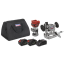 Sealey CP20VTRKIT 20V SV20 Series Cordless Trimming Router Kit - 2 Batteries