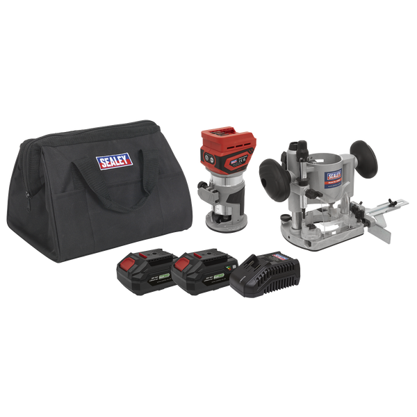 Sealey CP20VTRKIT 20V SV20 Series Cordless Trimming Router Kit - 2 Batteries