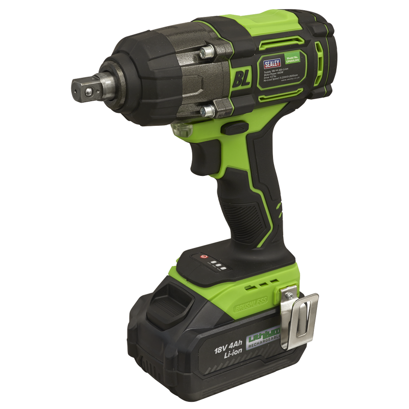 Sealey CP650LIHV Cordless Impact Wrench 18V 4Ah Lithium-ion 1/2"Sq Drive