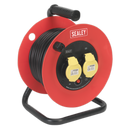 Sealey CR12515 25m Heavy-Duty Cable Reel with Thermal Trip 2 x 110V