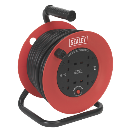 Sealey CR22525 25m Heavy-Duty Cable Reel with Thermal Trip - 230V