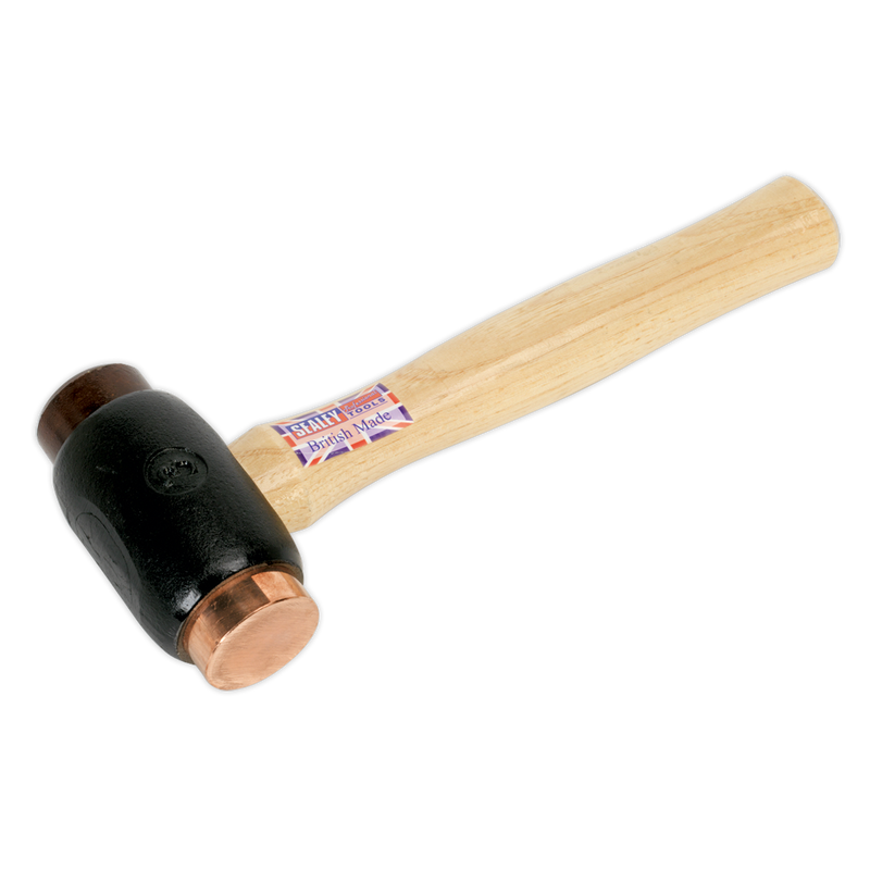 Sealey CRF35 3.5lb Copper/Rawhide Faced Hammer with Hickory Shaft