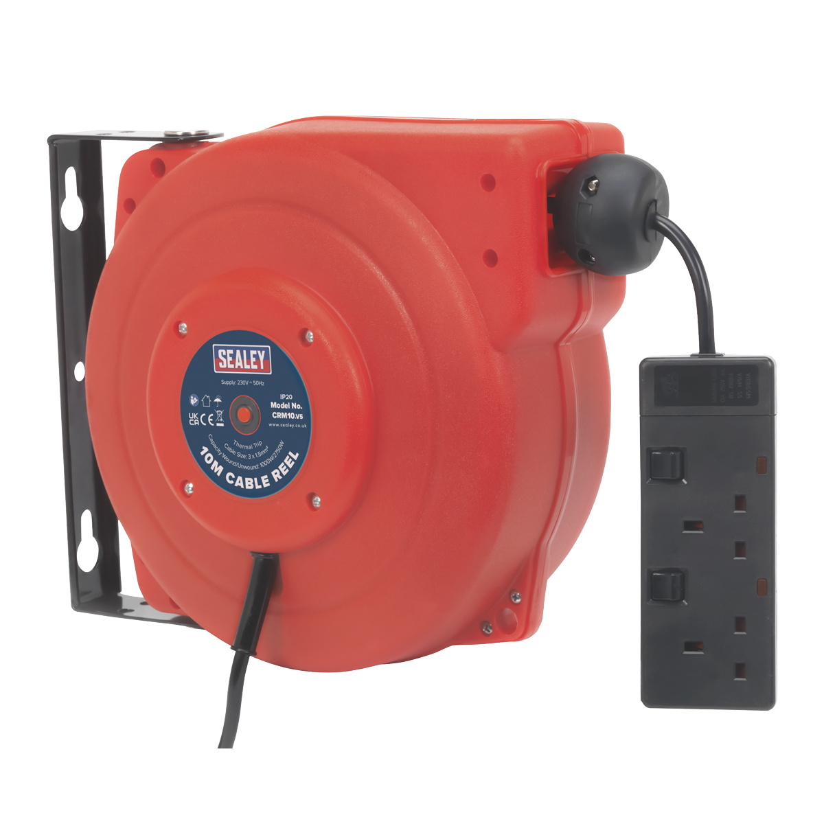 Sealey CRM10 10m Retractable Cable Reel 230V