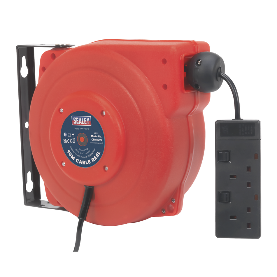 Sealey CRM10 10m Retractable Cable Reel 230V