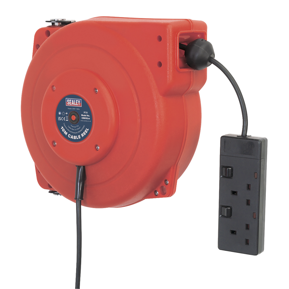 Sealey CRM10 10m Retractable Cable Reel 230V