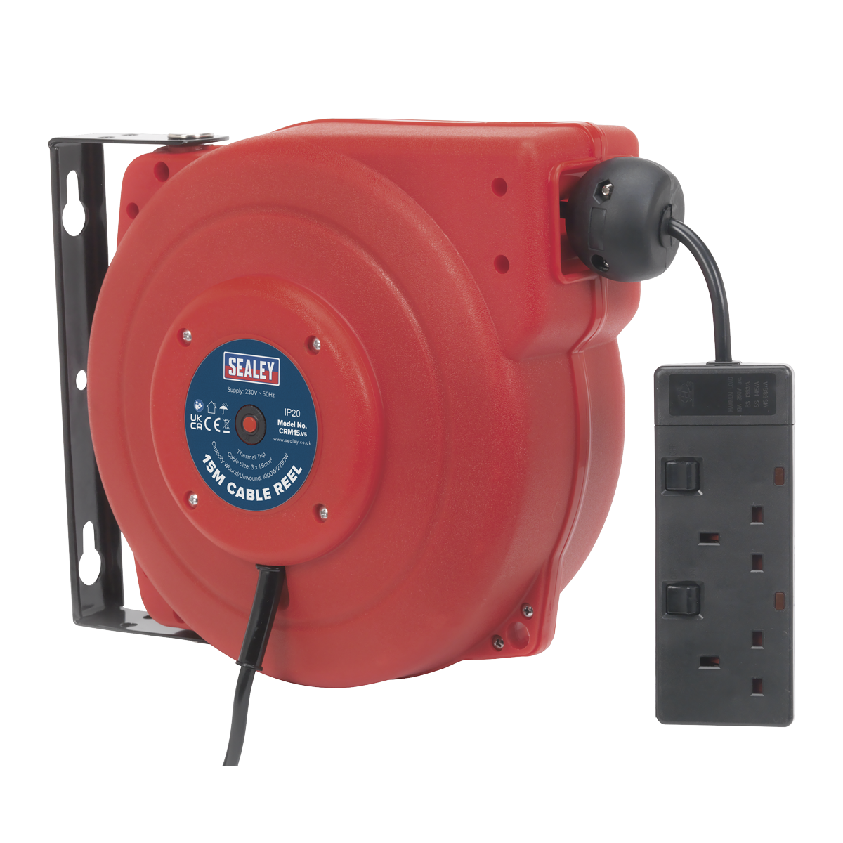 Sealey CRM15 15m Retractable Cable Reel 230V