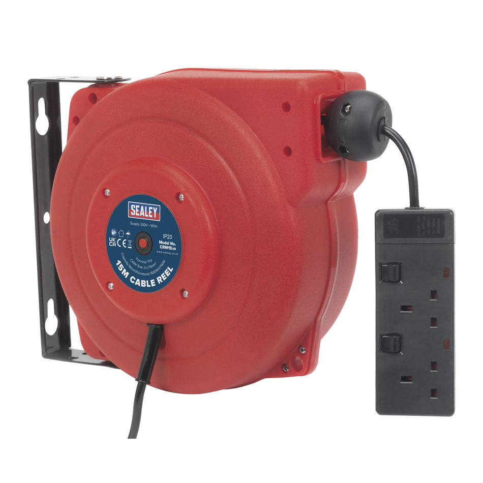 Sealey CRM15 15m Retractable Cable Reel 230V