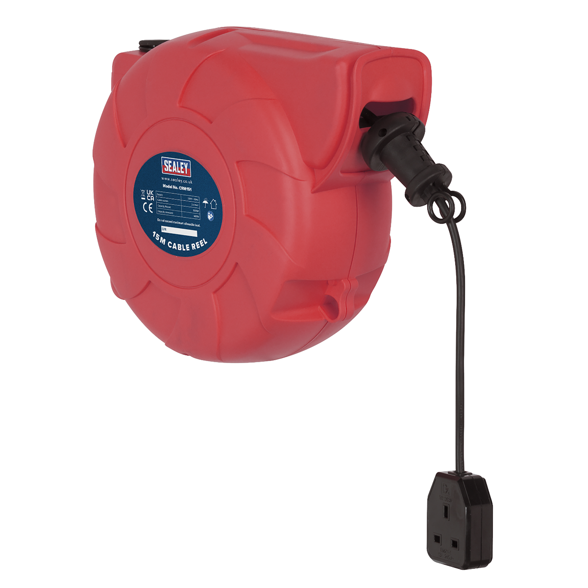Sealey CRM151 15m Retracting Cable Reel 230V