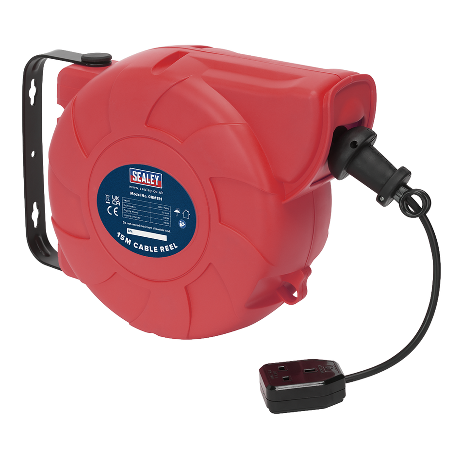 Sealey CRM151 15m Retracting Cable Reel 230V