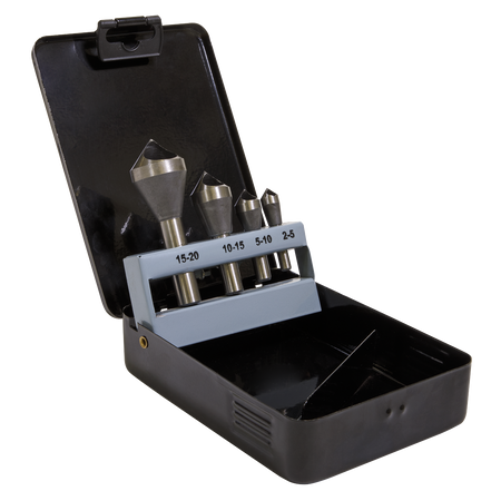 Sealey CSSET4O 4pc 90‚àö√á¬¨‚àû Slotted Deburring Countersink Drill Bit Set
