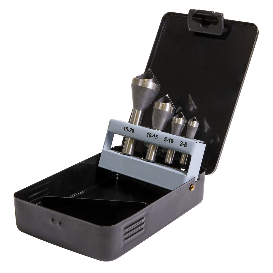 Sealey CSSET4O 4pc 90‚àö√á¬¨‚àû Slotted Deburring Countersink Drill Bit Set