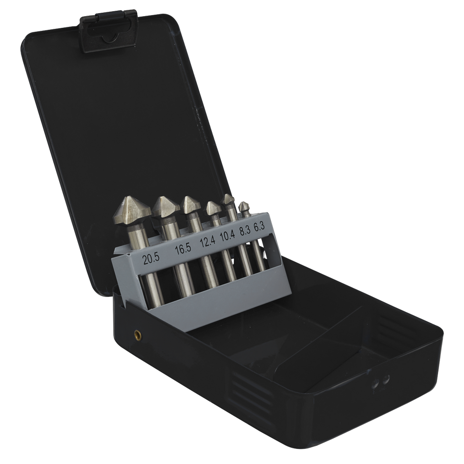 Sealey CSSET6V 6pc 90‚àö√á¬¨‚àû Countersink Bit Set - 3 x V Flutes