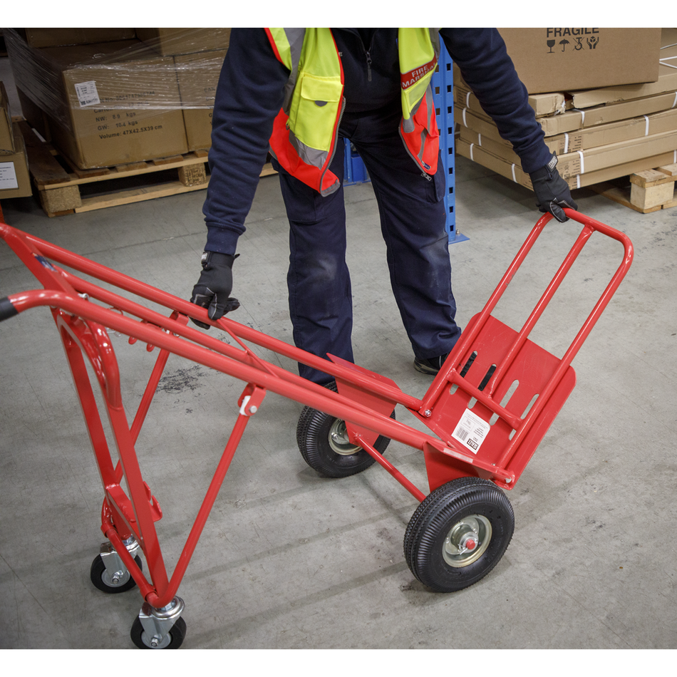 Sealey CST989 250kg 3-in-1 Sack Truck with Pneumatic Tyres
