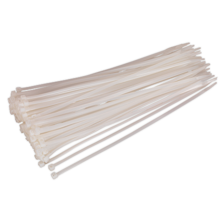 Sealey CT30048P100W 300 x 4.8mm White Cable Tie - Pack of 100