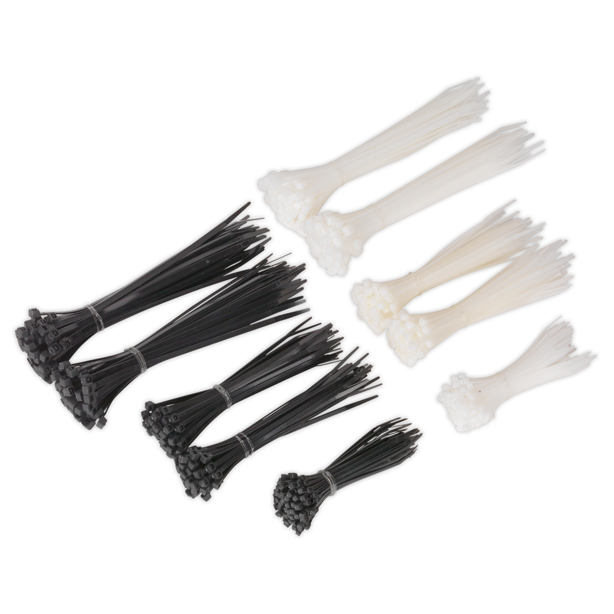 Sealey CT600BW Cable Tie Assortment Black/White - Pack of 600