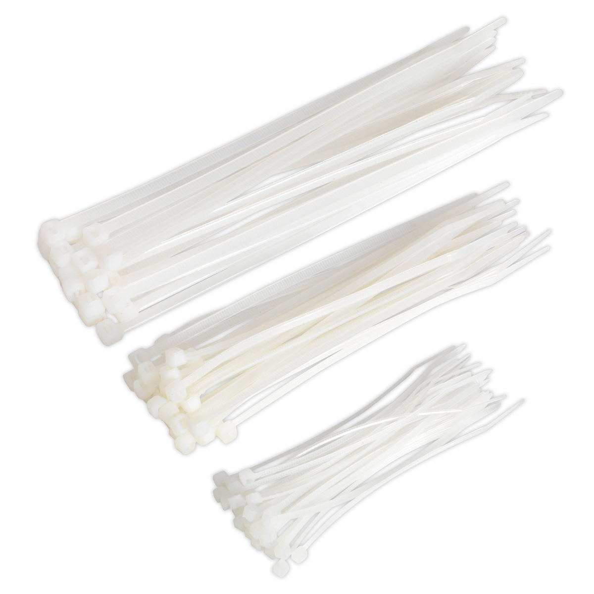 Sealey CT75W Cable Tie Assortment White - Pack of 75
