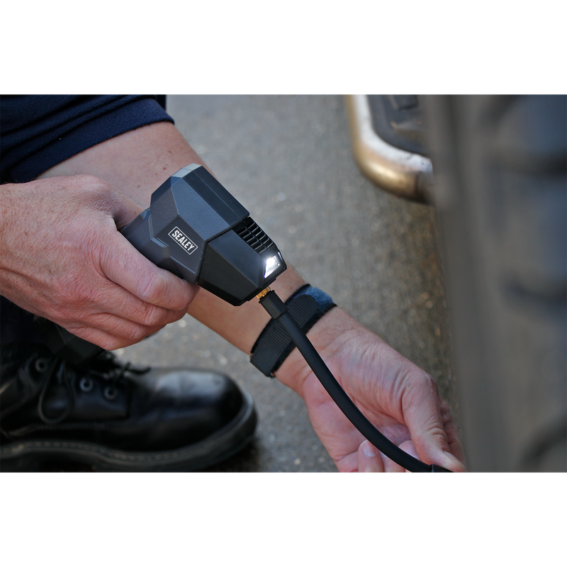 Sealey CTI120 Compact Rechargeable Tyre Inflator & Power Bank with Work Light