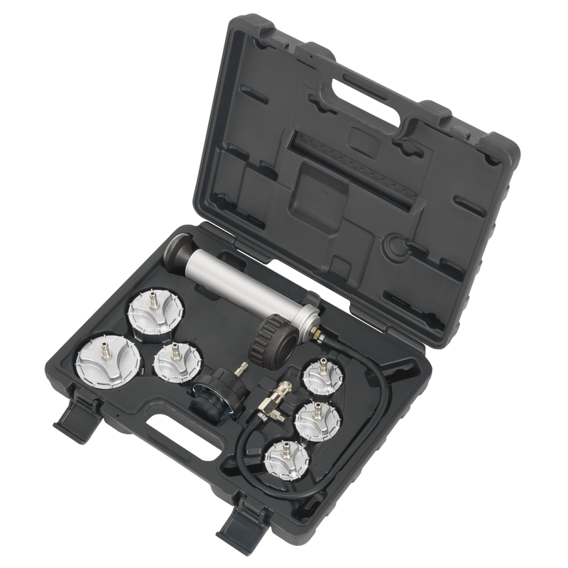 Sealey CV0011 7pc Cooling System Pressure Test Kit - Commercial