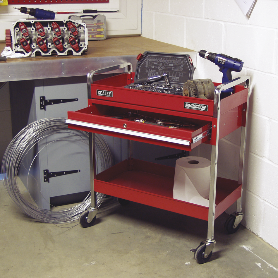 Sealey CX101D 2-Level Heavy-Duty Trolley with Lockable Drawer
