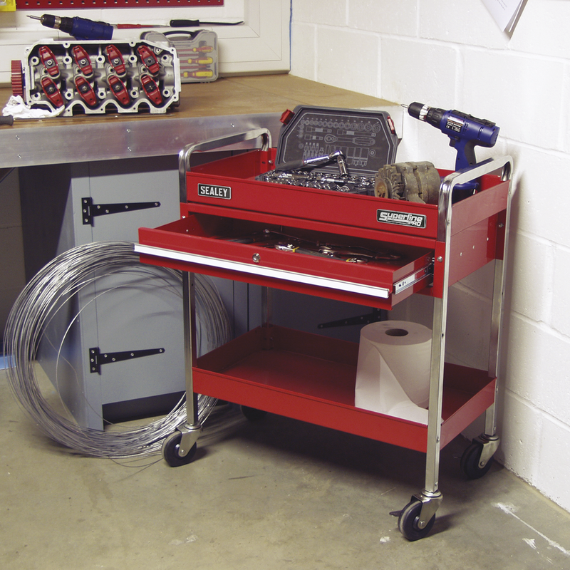 Sealey CX101D 2-Level Heavy-Duty Trolley with Lockable Drawer