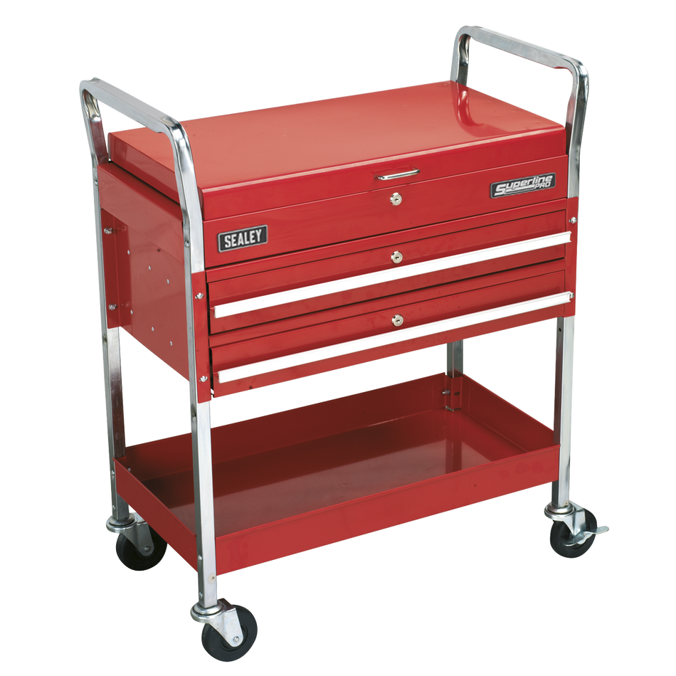 Sealey CX1042D 2-Level Heavy-Duty Trolley with Lockable Top & 2 Drawers