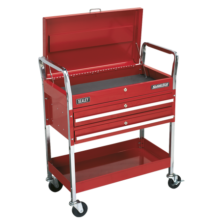 Sealey CX1042D 2-Level Heavy-Duty Trolley with Lockable Top & 2 Drawers