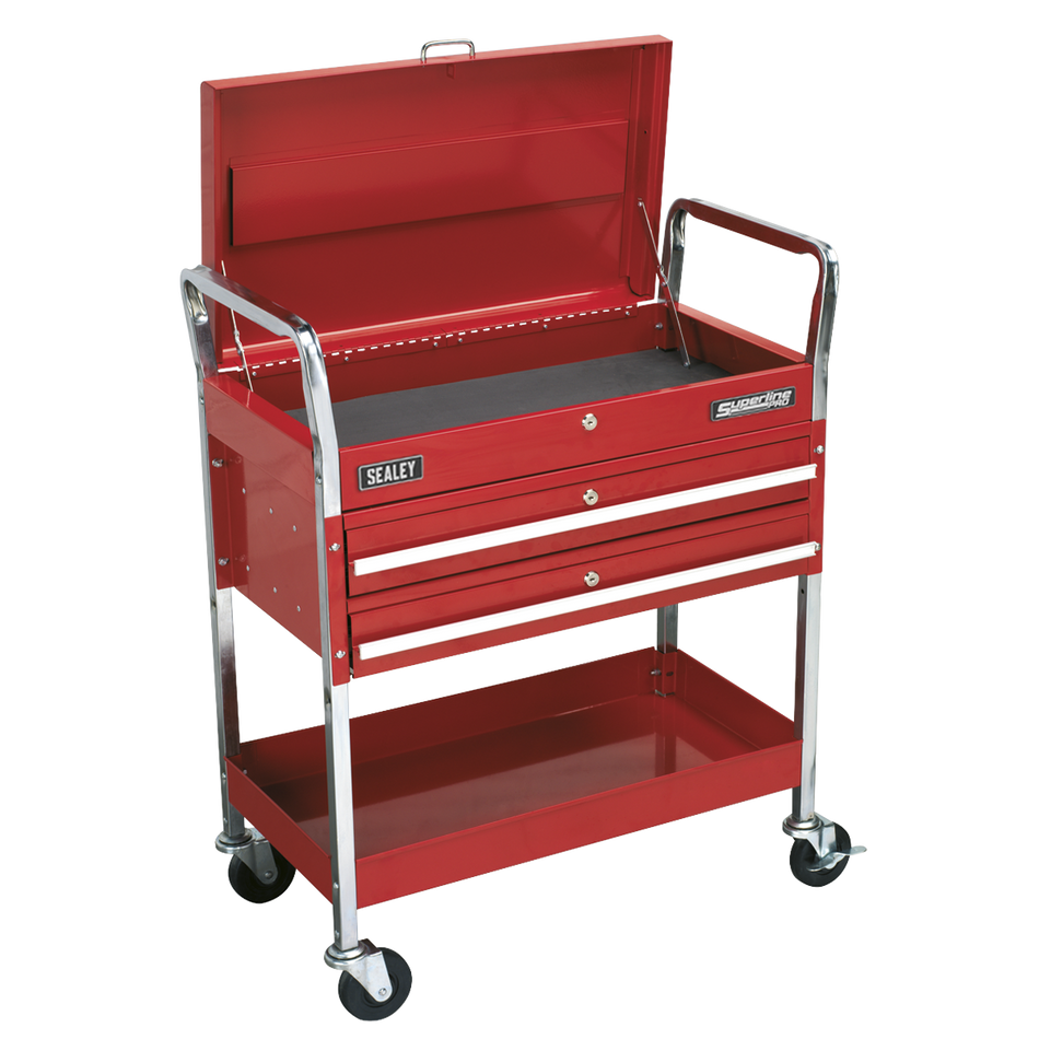 Sealey CX1042D 2-Level Heavy-Duty Trolley with Lockable Top & 2 Drawers