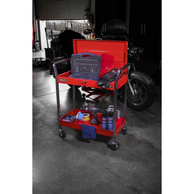 Sealey CX104 2-Level Heavy-Duty Trolley with Lockable Top