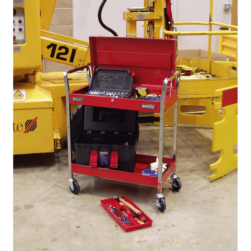 Sealey CX104 2-Level Heavy-Duty Trolley with Lockable Top