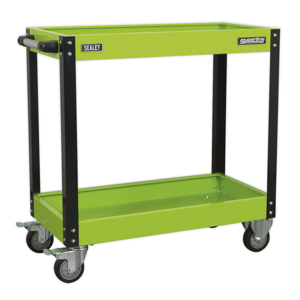 Sealey CX109HV 2-Level Heavy-Duty Workshop Trolley - Hi-Vis Green