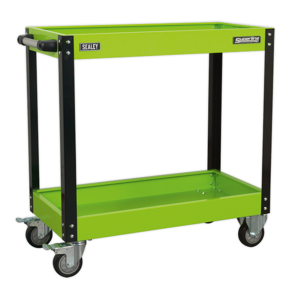 Sealey CX109HV 2-Level Heavy-Duty Workshop Trolley - Hi-Vis Green