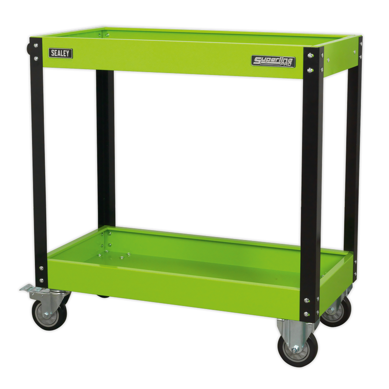 Sealey CX109HV 2-Level Heavy-Duty Workshop Trolley - Hi-Vis Green