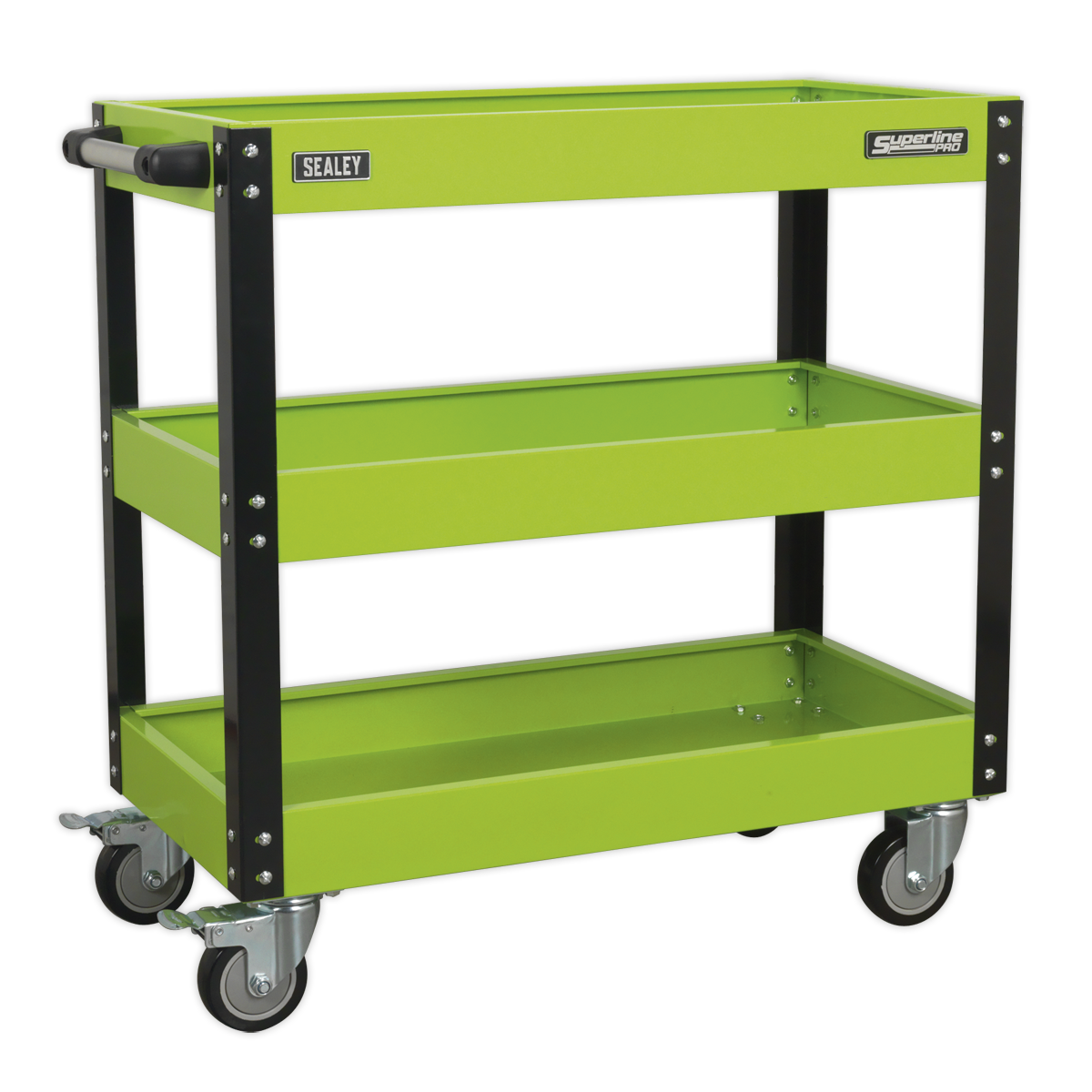 Sealey CX110HV 3-Level Heavy-Duty Workshop Trolley - Hi-Vis Green
