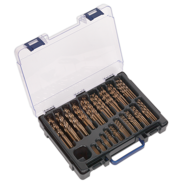 Sealey DBS170CB 170pc HSS Cobalt Fully Ground Drill Bit Assortment 1-10mm