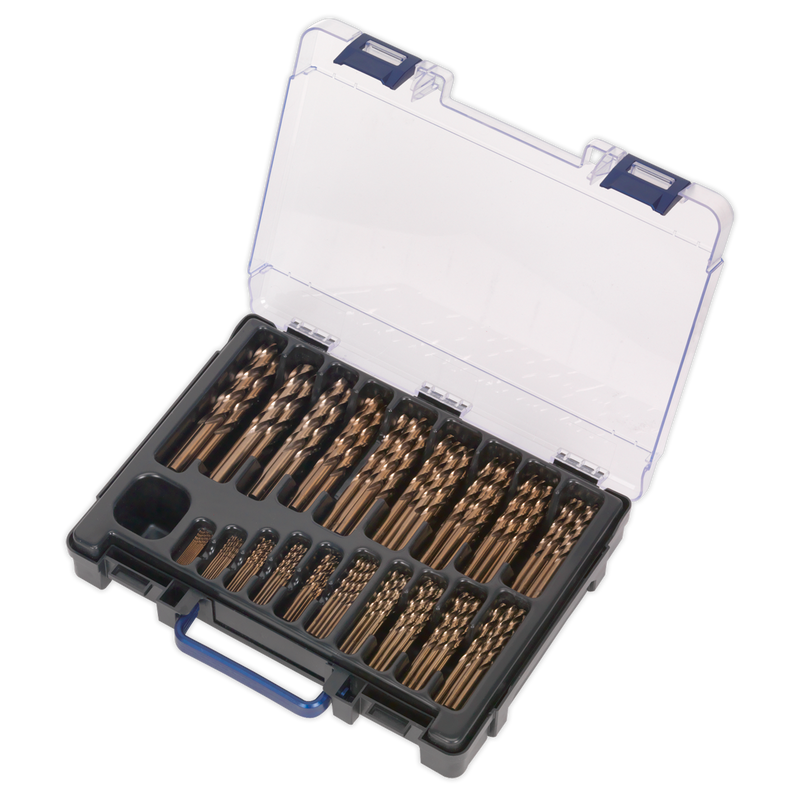 Sealey DBS170CB 170pc HSS Cobalt Fully Ground Drill Bit Assortment 1-10mm