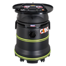 Sealey DFS35M 35L Dust-Free Wet & Dry Industrial Vacuum Cleaner Plastic Drum M Class Filtration Self-Clean