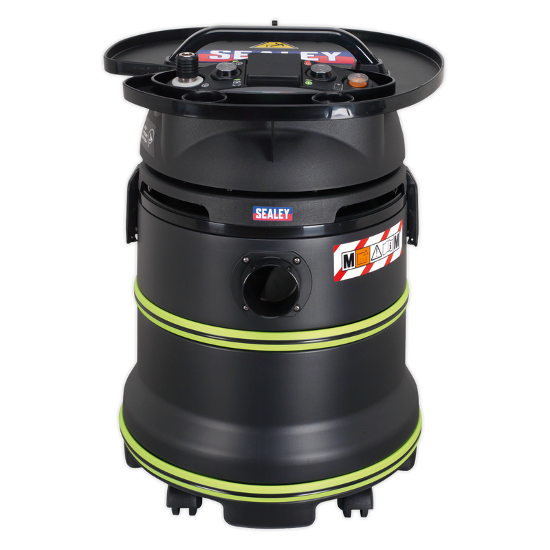 Sealey DFS35M 35L Dust-Free Wet & Dry Industrial Vacuum Cleaner Plastic Drum M Class Filtration Self-Clean