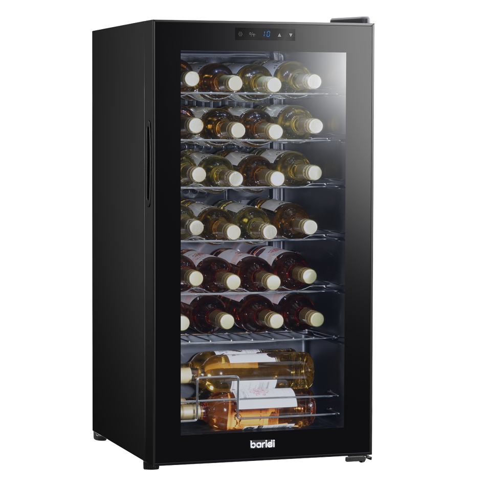 Baridi DH10  28 Bottle Wine Fridge with Digital Touchscreen Controls & LED Light, Black - DH10