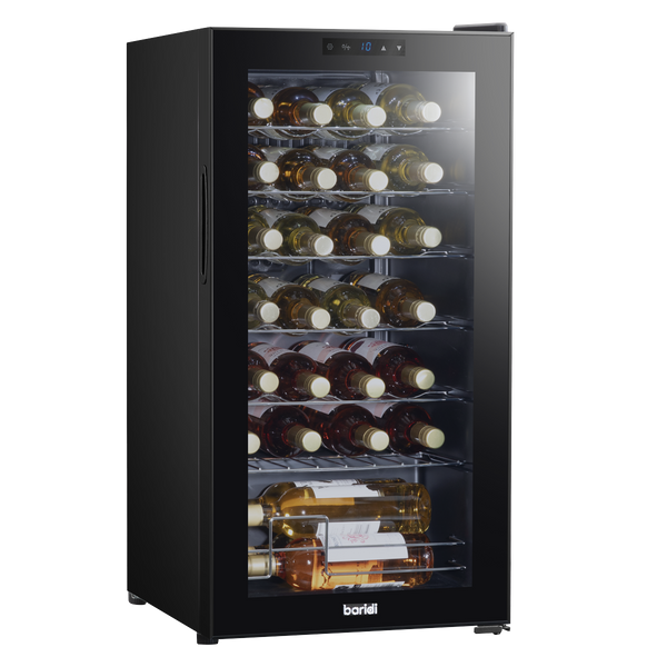 Baridi DH10  28 Bottle Wine Fridge with Digital Touchscreen Controls & LED Light, Black - DH10