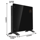 Baridi DH135 , Electric Glass Panel Heater, 1000W, Wi-Fi Enabled, Black - DH135