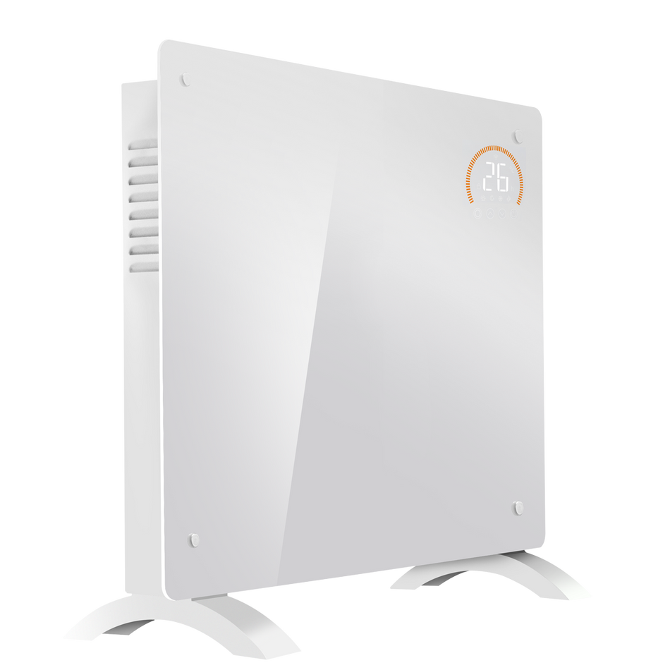 Baridi DH136 , Electric Glass Panel Heater, 1000W, Wi-Fi Enabled, White - DH136
