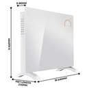 Baridi DH138  Electric Glass Panel Heater, 1500W, Thermostat Controlled 24Hr 7 Day Timer, Wi-Fi Enabled, Remote Control, White - DH138