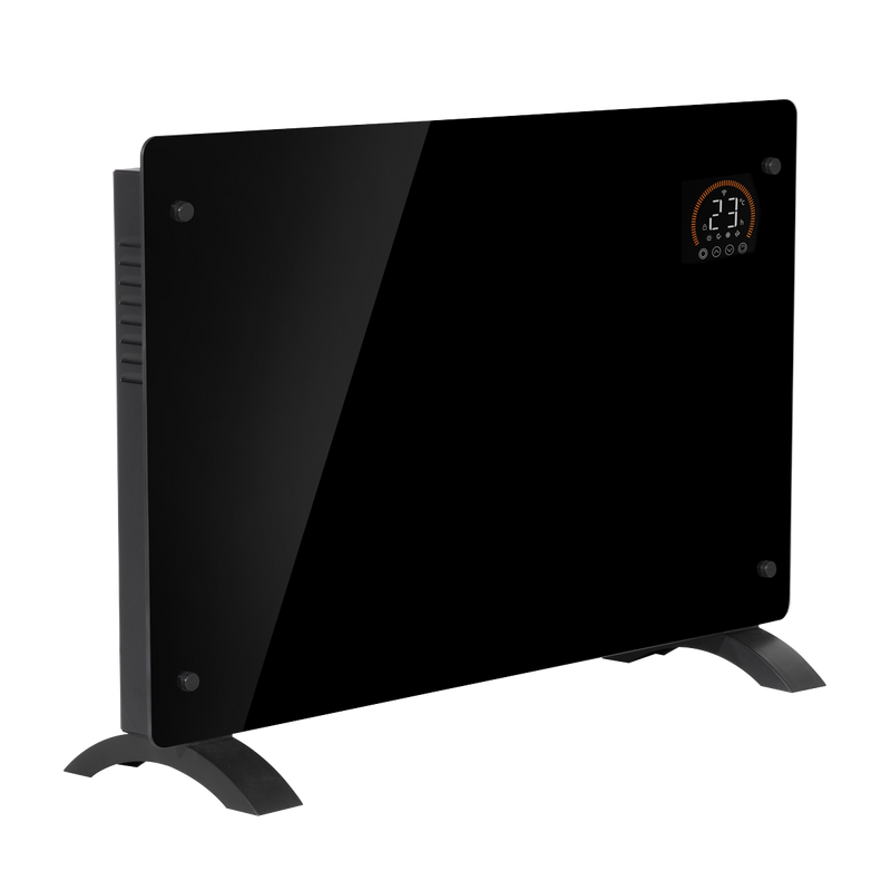 Baridi DH139  Electric Glass Panel Heater, 2000W, Thermostat Controlled Radiator with 24Hr 7 Day Timer, Wi-Fi Enabled, Remote Control, Black - DH139